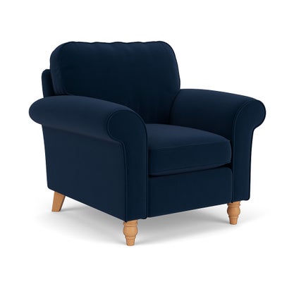 Armchair - Deep blue - Matt Velvet