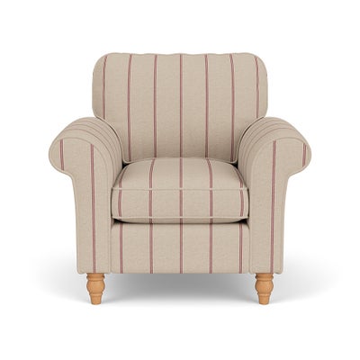 Armchair - Raspberry - Compton Stripe