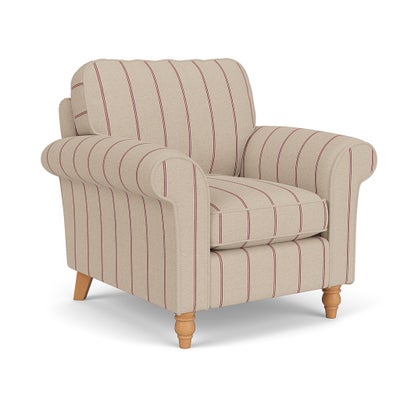Armchair - Raspberry - Compton Stripe
