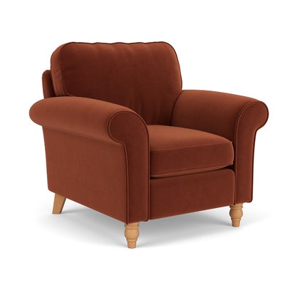 Armchair - Brick - Matt Velvet