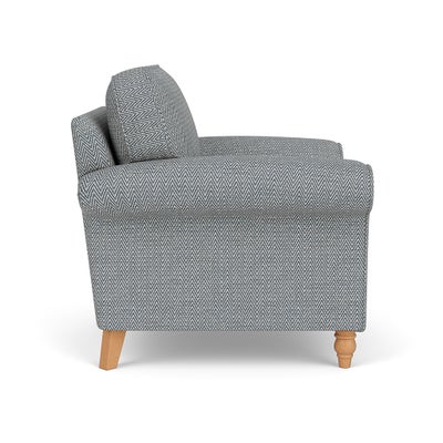 Armchair - Navy - Herringbone Weave
