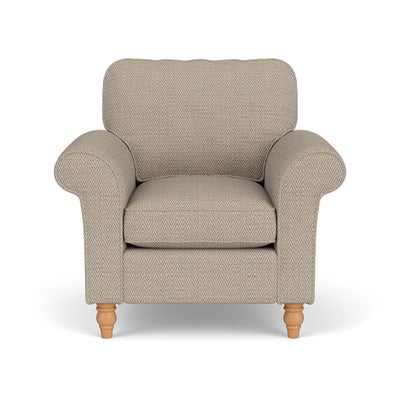 Armchair - Natural - Herringbone Weave