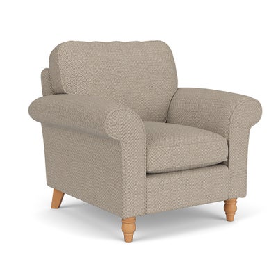 Armchair - Natural - Herringbone Weave