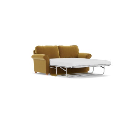 Sofa Bed 3 Seater - Mustard - Matt Velvet