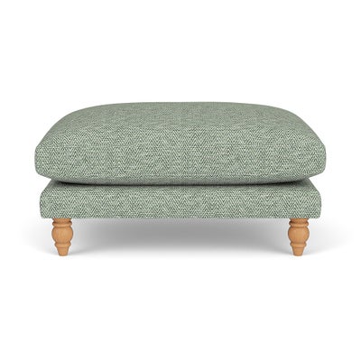Foot Stool - Lake - Herringbone Weave