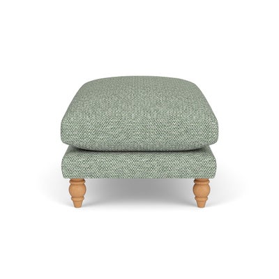 Foot Stool - Lake - Herringbone Weave