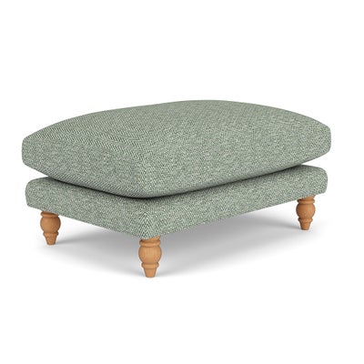 Foot Stool - Lake - Herringbone Weave