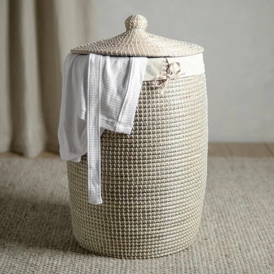 Seagrass Laundry Basket with Lid - Large