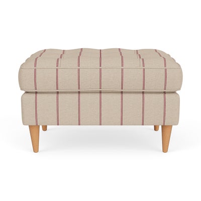 Foot Stool - Raspberry - Compton Stripe