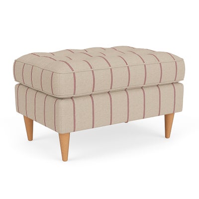Foot Stool - Raspberry - Compton Stripe