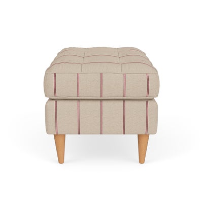 Foot Stool - Raspberry - Compton Stripe
