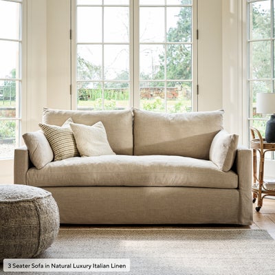 Large 2 Seater - Sky Blue - House Linen Mix