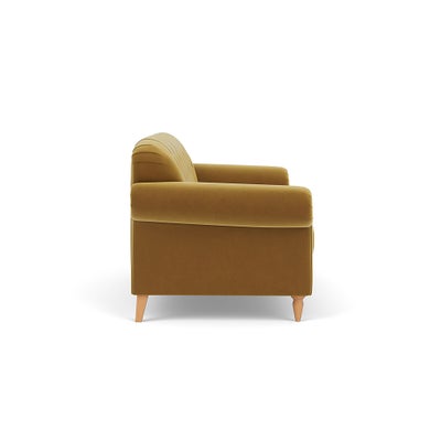 Large 2 Seater Sofa - Mustard - Matt Velvet