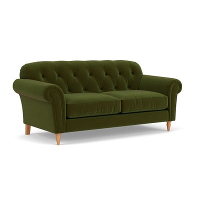 Large 2 Seater Sofa - Forest Green - Matt Velvet
