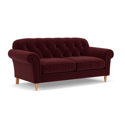Large 2 Seater Sofa - Dark Rosehip - Matt Velvet