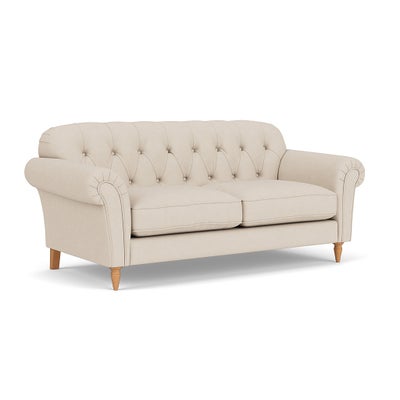 3 Seater Sofa - Lily White - House Linen Mix