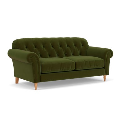3 Seater Sofa - Forest Green - Matt Velvet