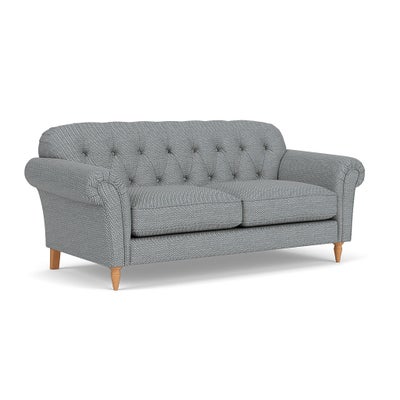 3 Seater Sofa - Navy - Herringbone Weave