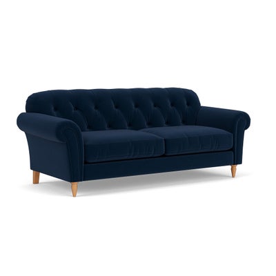 4 Seater Sofa - Deep Blue - Matt Velvet