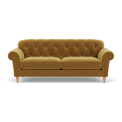 4 Seater Sofa - Mustard - Matt Velvet