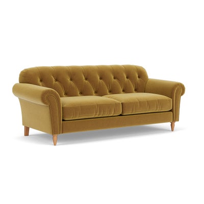 4 Seater Sofa - Mustard - Matt Velvet