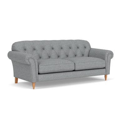 4 Seater Sofa - Navy - Herringbone Weave