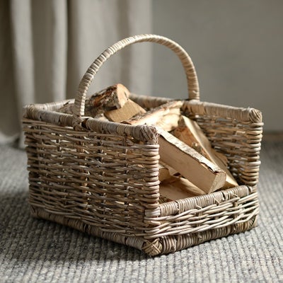 Medium Rattan Open Ended Log Basket