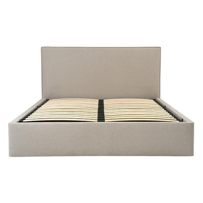 Kingsize Ottoman Bed - Natural Tweed