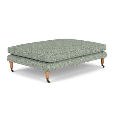 Foot Stool - Lake - Herringbone Weave