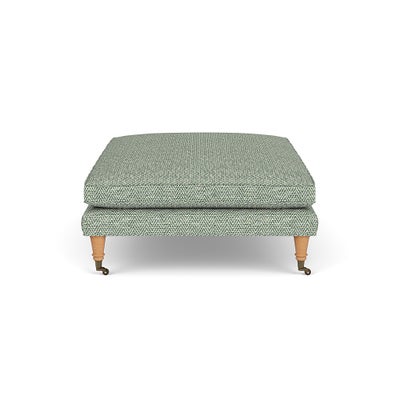 Foot Stool - Lake - Herringbone Weave