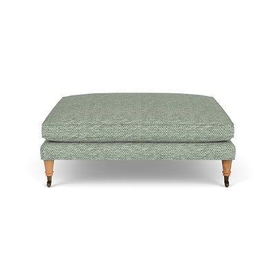 Foot Stool - Lake - Herringbone Weave