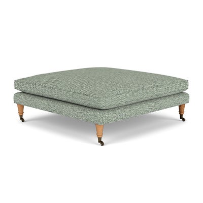 Foot Stool - Lake - Herringbone Weave
