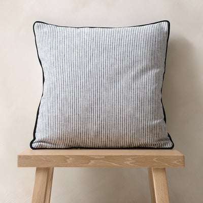 Broadway Stripe Cushion - Navy 43x43cm