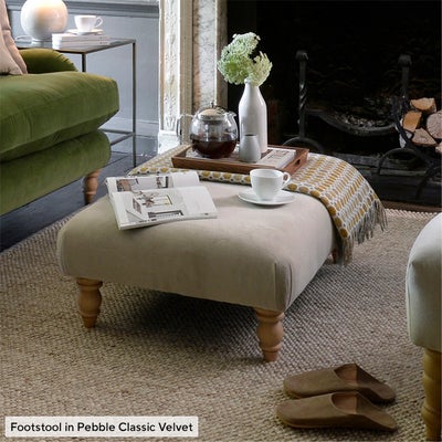 Foot Stool - Dove grey - House Linen Mix