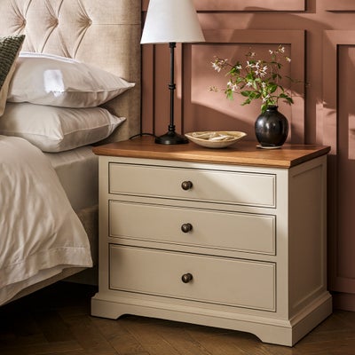 Large 3 Drawer Bedside Table