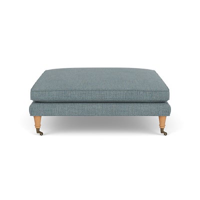 Foot Stool - Teal marl - Rustic weave