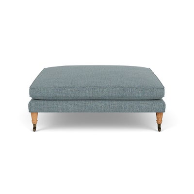 Foot Stool - Teal marl - Rustic weave