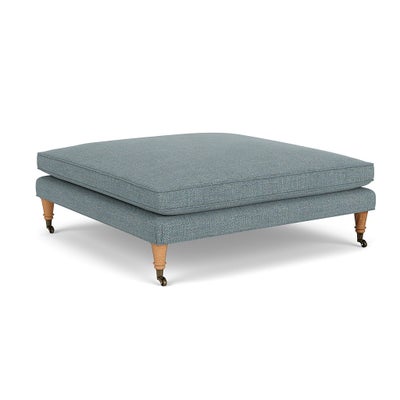 Foot Stool - Teal marl - Rustic weave