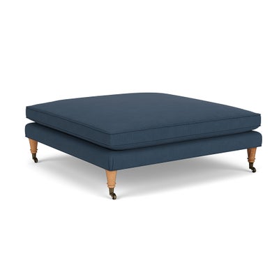 Foot Stool - Indigo - House linen mix