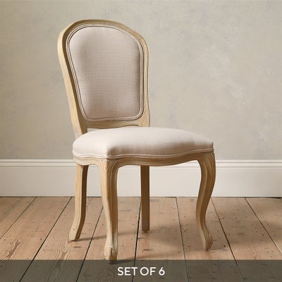 Camille Limewash Upholstered Dining Chair - Set of 6