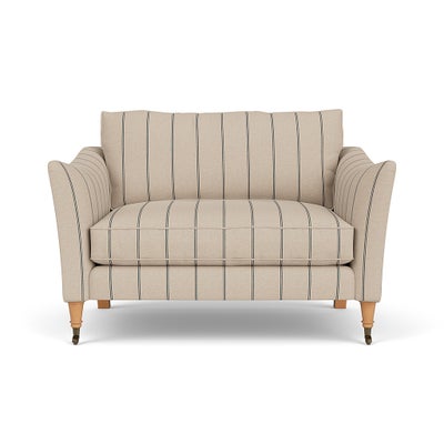 Love Seat - Charcoal - Compton Stripe