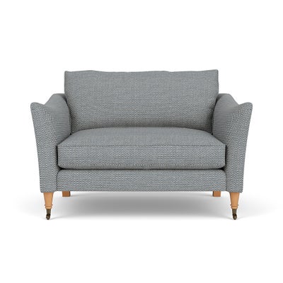 Love Seat - Navy - Herringbone Weave