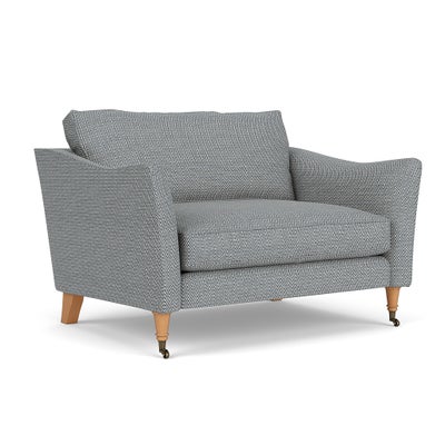 Love Seat - Navy - Herringbone Weave