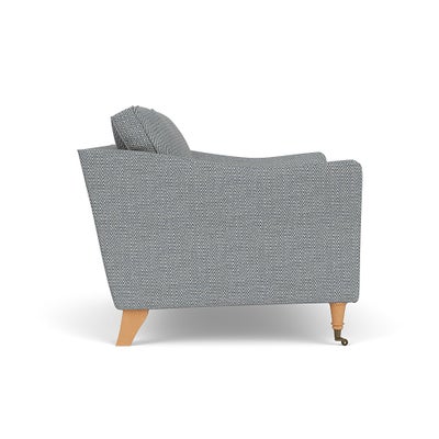 Love Seat - Navy - Herringbone Weave