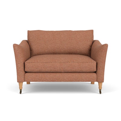 Love Seat - Brick - Herringbone Weave