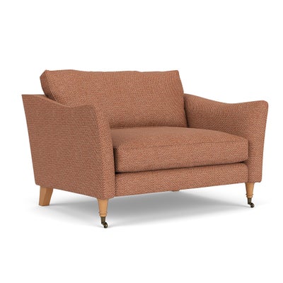 Love Seat - Brick - Herringbone Weave