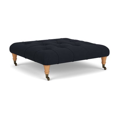 Foot Stool - Ink - House Linen Mix