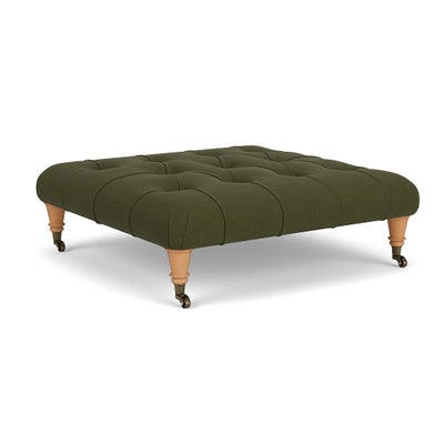 Foot Stool - Forest Green - House Linen Mix