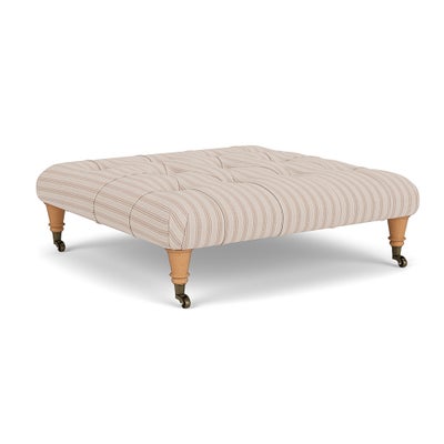 Foot Stool - Flax - Kingham Stripe