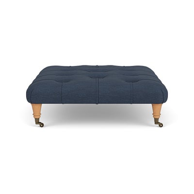 Foot Stool - Indigo - Luxury Italian Linen